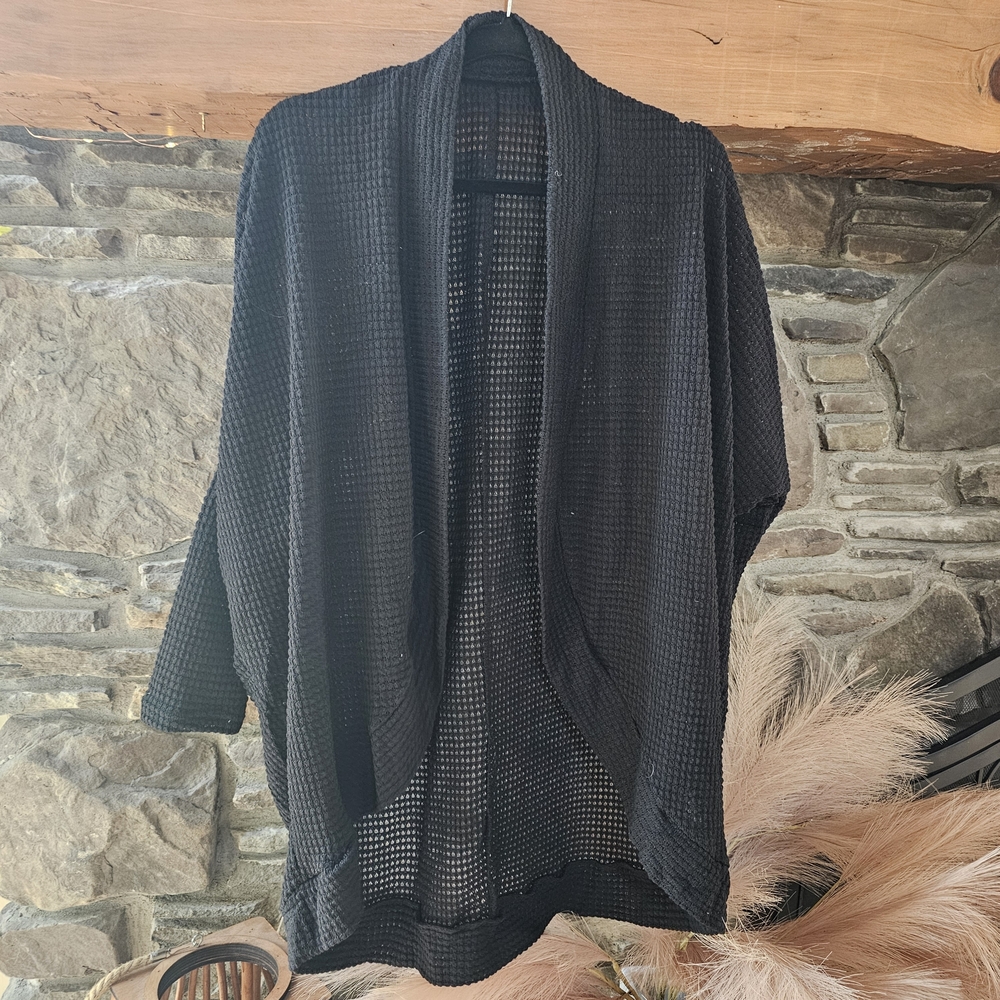SHEIN Black Open-Front Cardigan